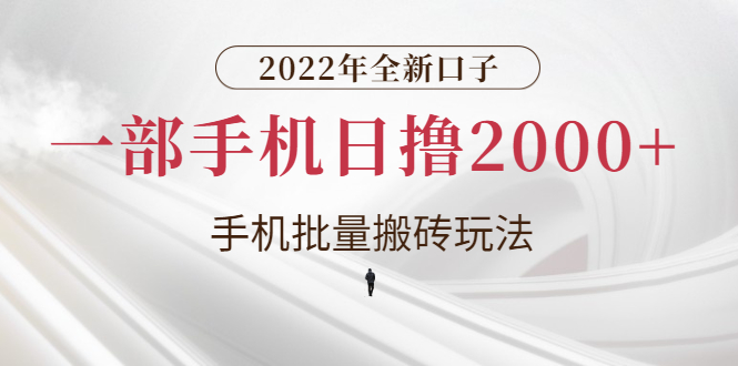 【副业项目3146期】2022年全新搬砖项目，手机批量搬运玩法，一部手机日撸1000+-盈途副业网