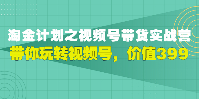 【副业项目3517期】胡子·淘金计划之视频号带货实操教程，带你玩转视频号（视频号带货怎么操作）-盈途副业网