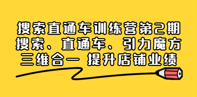 【副业项目4206期】搜索直通车训练营第2期：搜索、直通车、引力魔方三维合一 提升店铺业绩-盈途副业网