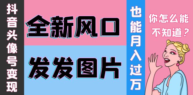 【副业项目4221期】抖音头像号变现0基础教程：全新风口，发发图片也能变现月入10000+-盈途副业网