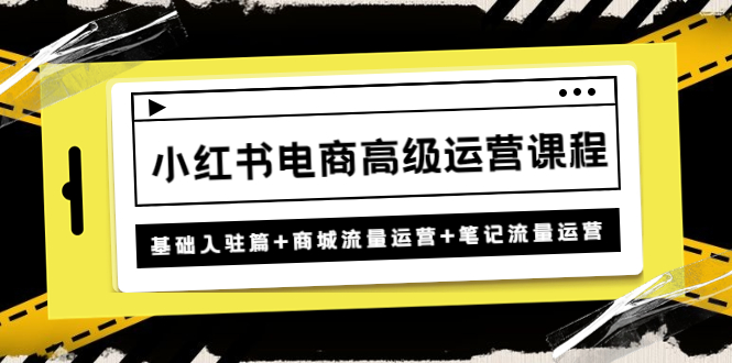 【副业项目4879期】小红书电商高级运营课程：基础入驻篇+商城流量运营+笔记流量运营-盈途副业网