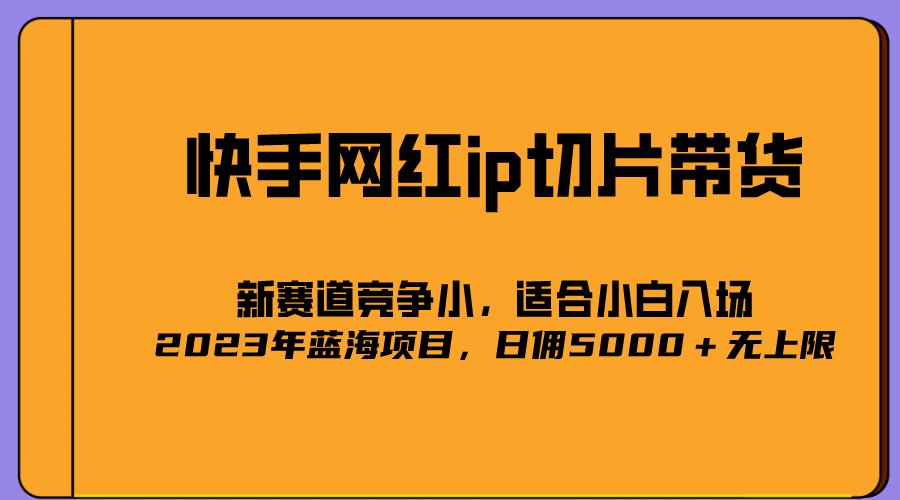 【副业项目5464期】2023爆火的快手网红IP切片，号称日佣5000＋的蓝海项目，二驴的独家授权-盈途副业网