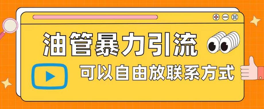 【副业项目6166期】油管暴力引流，可以自由放联系方式【揭秘】-盈途副业网