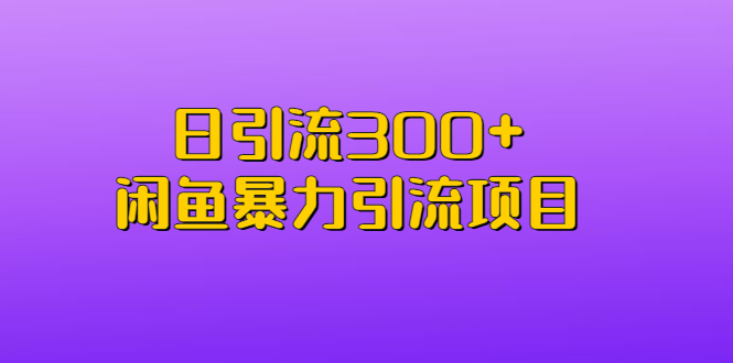 【副业项目6983期】日引流300+闲鱼暴力引流项目-盈途副业网