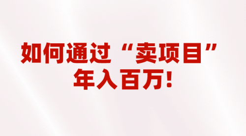 【副业项目7001期】2023年最火项目：通过“卖项目”年入百万！普通人逆袭翻身的唯一出路-盈途副业网