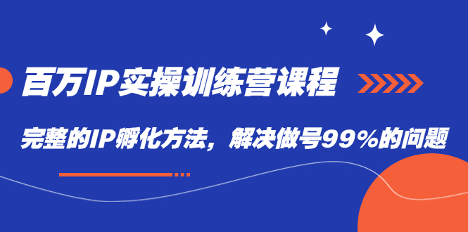 【副业项目7564期】百万IP实战训练营课程，完整的IP孵化方法，解决做号99%的问题-盈途副业网