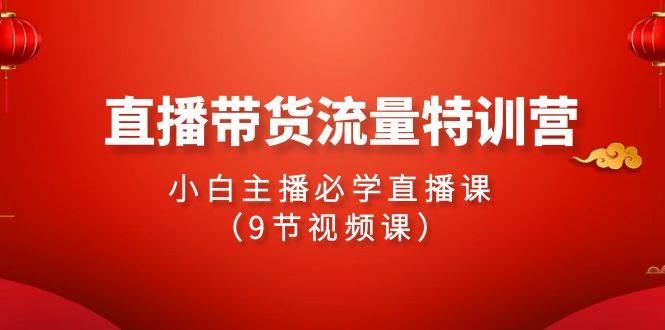 2024直播带货流量特训营，小白主播必学直播课（9节视频课）-盈途副业网