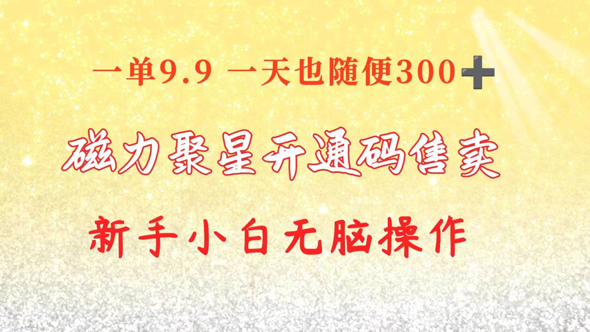 快手磁力聚星码信息差 售卖  一单卖9.9  一天也轻松300+ 新手小白无脑操作-盈途副业网