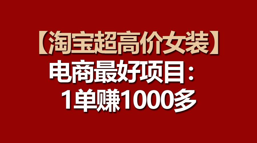 【淘宝超高价女装】电商最好项目：一单赚1000多-盈途副业网