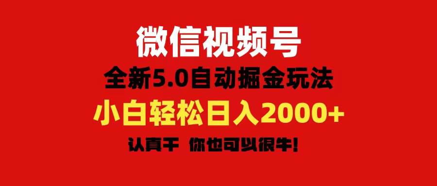 微信视频号变现，5.0全新自动掘金玩法，日入利润2000+有手就行-盈途副业网