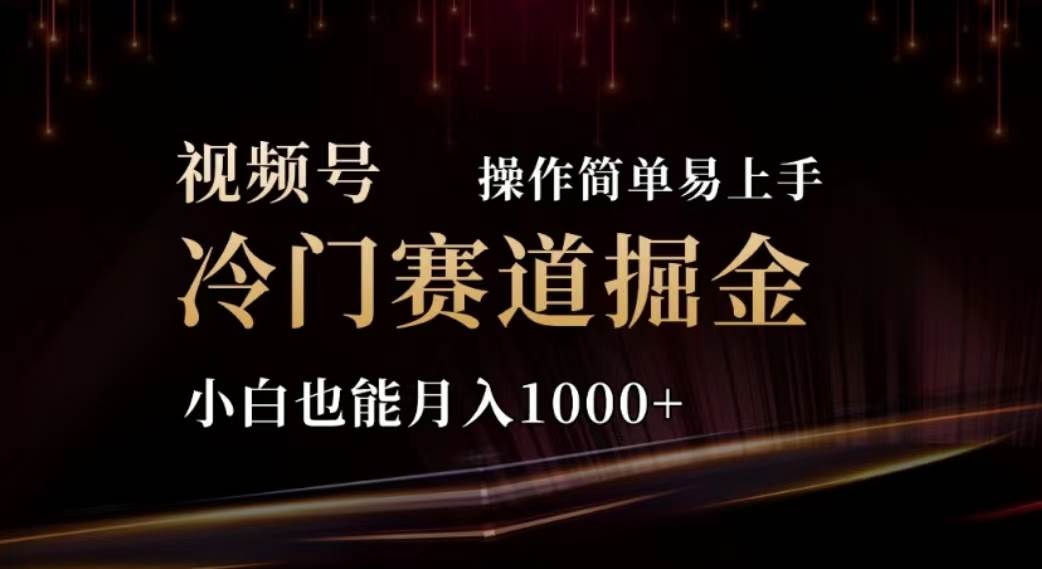 2024视频号冷门赛道掘金，操作简单轻松上手，小白也能月入1000+-盈途副业网